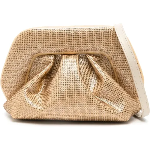 Goldene Rhinestone Mini Clutch Tasche,Eco Fabric Clutch Tasche Gold Strass - THEMOIRè - Modalova