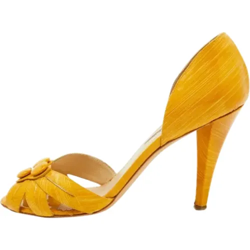 Pre-owned Leather sandals , female, Sizes: 5 1/2 UK - Oscar De La Renta Pre-owned - Modalova