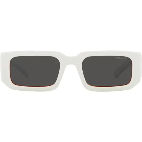 Quadratische Acetat-Sonnenbrille mit Orangenen Details , unisex, Größe: 53 MM - Prada - Modalova