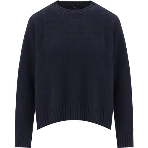 Blauer Crewneck Natura Pullover - Max Mara Weekend - Modalova