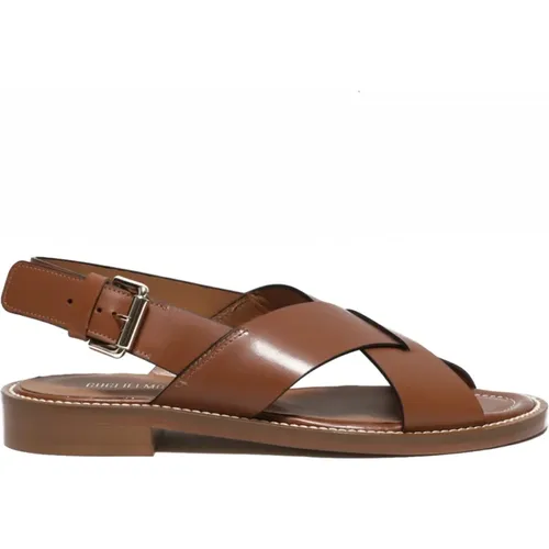 Leather Crossed Sandal in Cuoio , female, Sizes: 6 UK, 7 UK, 3 UK, 4 UK, 8 UK - Guglielmo Rotta - Modalova