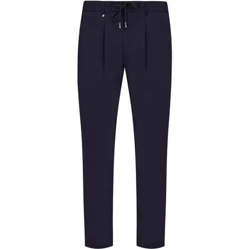 Blaue Chino Hose Wolle Elastischer Bund , Herren, Größe: L - Hugo Boss - Modalova