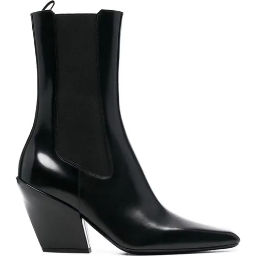 Leather Heeled Chelsea Boots , female, Sizes: 3 UK - Prada - Modalova