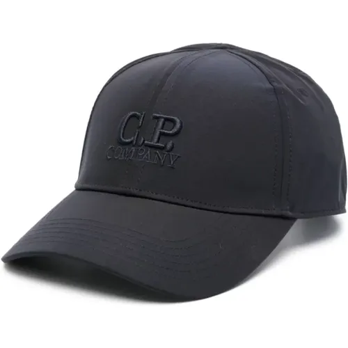 Blaue Logo-Mütze mit Gebogenem Schirm - C.P. Company - Modalova