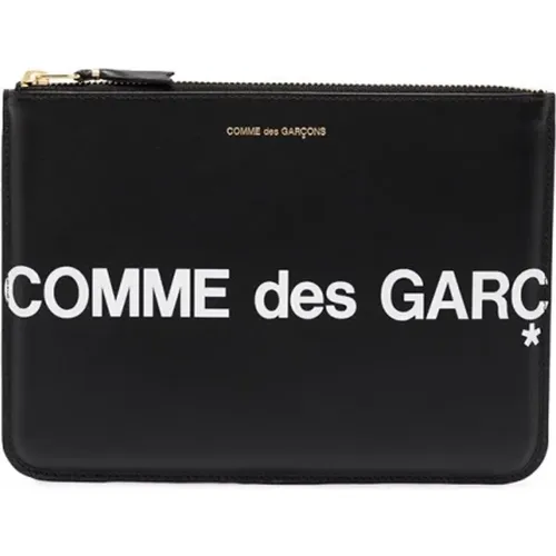 Leather Zip Wallet with Logo , male, Sizes: ONE SIZE - Comme des Garçons - Modalova