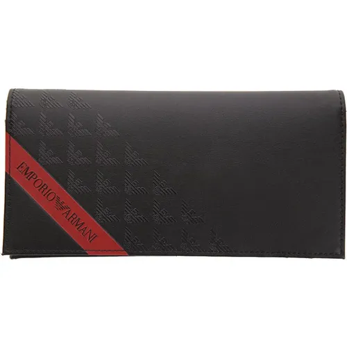 Schwarze Herrenbrieftasche mit Logo und Kartenfächern , Herren, Größe: ONE Size - Emporio Armani - Modalova