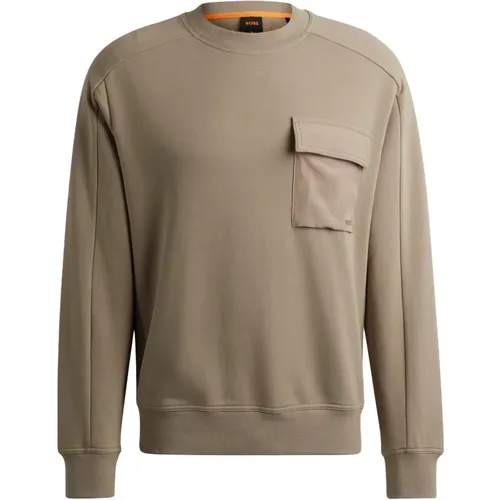 Modernes Logo Sweatshirt , Herren, Größe: M - Boss Orange - Modalova