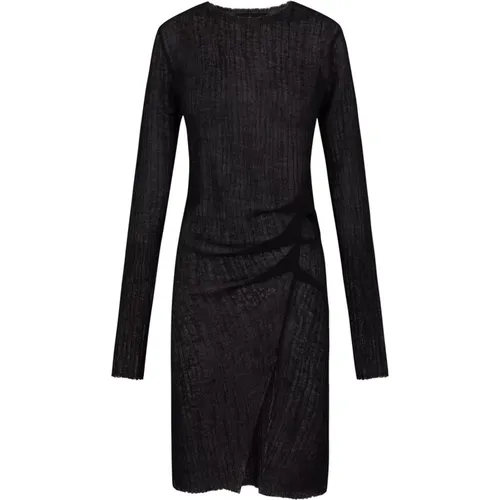 Wool dress with round neck , female, Sizes: S, L, M - Cortana - Modalova