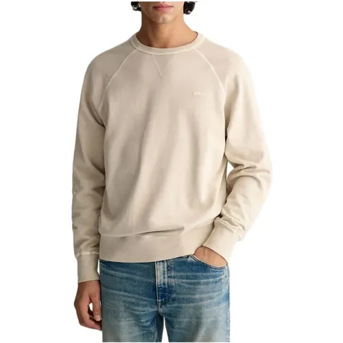 Sunfaded C-Neck Sweat , male, Sizes: S, L, M, XL - Gant - Modalova