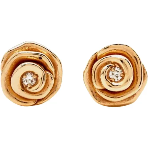 Pre-owned Rose Gold earrings , female, Sizes: ONE SIZE - Dior Vintage - Modalova