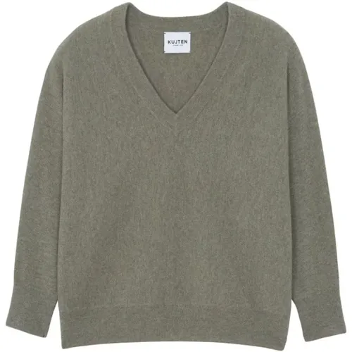 Oversized V-Neck Cashmere Sweater - Kujten - Modalova