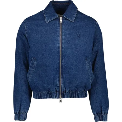 Denim Jacket Heart Friend , male, Sizes: L, XL, S, M - Ami Paris - Modalova