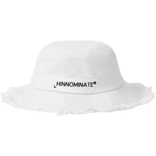 Weißer Bucket Hat mit Schwarzem Logo , Damen, Größe: ONE Size - Hinnominate - Modalova