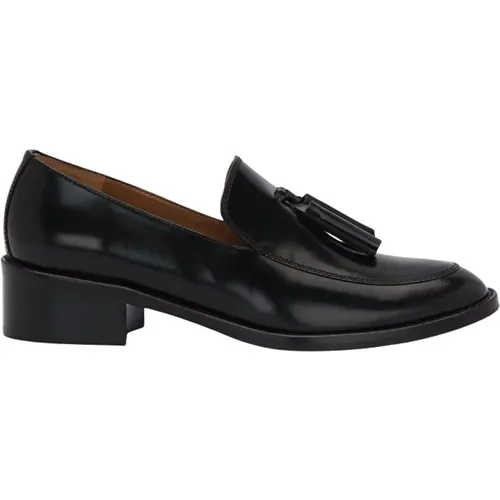 Schwarze Kalbsleder Pina Tassel Loafers Mocasin Borlas , Damen, Größe: 38 EU - Lottusse - Modalova