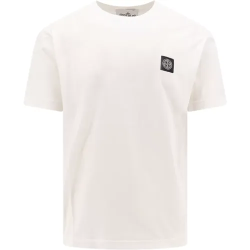 Crew-neck T-Shirt with Logo Patch , male, Sizes: S, L, XL, M, 2XL, 3XL - Stone Island - Modalova