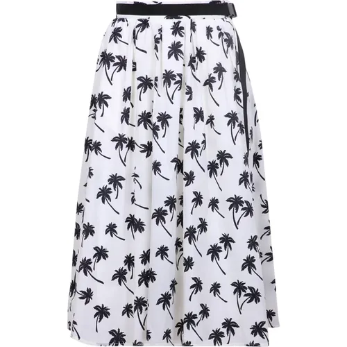 Floral Print Pleated Midi Skirt , female, Sizes: XS - Moncler - Modalova