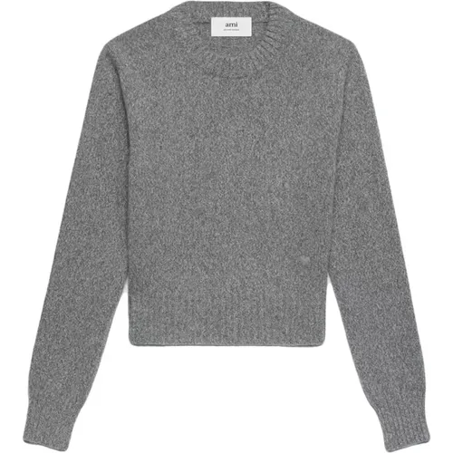 Kaschmirpullover in Grau , Damen, Größe: L - Ami Paris - Modalova