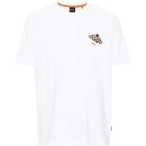 Butterfly T-shirt , male, Sizes: L - Hugo Boss - Modalova