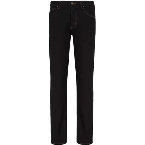 Dunkelblaue Slim-fit Jeans , Herren, Größe: W36 L32 - Emporio Armani - Modalova