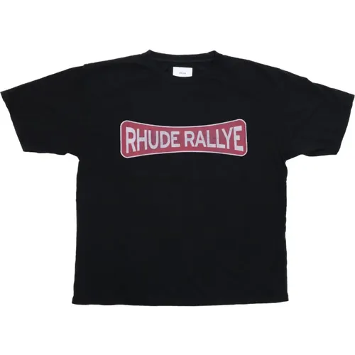 Schwarzes Rallye Tee mit Urban Graphics - Rhude - Modalova