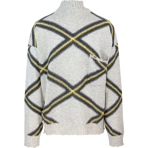 High Neck Sweater with Front Pocket , male, Sizes: L, M - Marni - Modalova