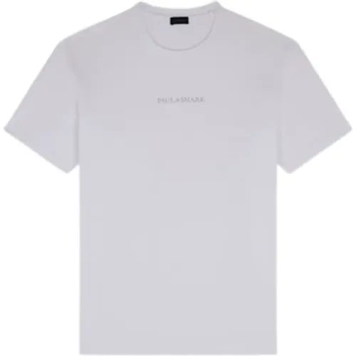 Weiße Baumwoll-Jersey-T-Shirt Regular Fit - PAUL & SHARK - Modalova