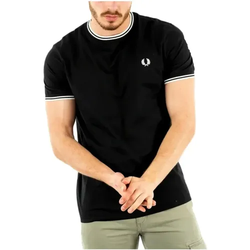 Contrast Trim Short Sleeve T-Shirt , male, Sizes: M, S, L, XL - Fred Perry - Modalova