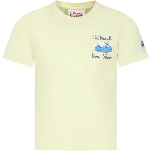 Gelbes Snoopy-Print Bio-Baumwoll-T-Shirt - MC2 Saint Barth - Modalova