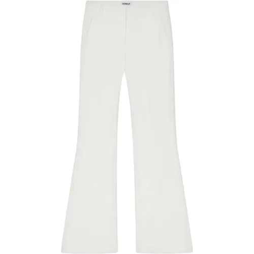 Weiße Samt Bootcut Hose , Damen, Größe: W30 - Dondup - Modalova