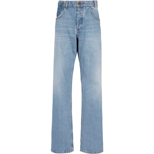 Jeans mit Kontrasteffekt und geradem Schnitt , Herren, Größe: W32 - Balmain - Modalova