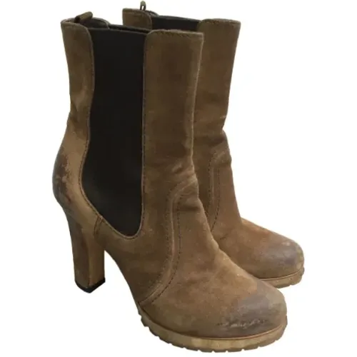 Pre-owned Suede boots , female, Sizes: 3 1/2 UK - Prada Vintage - Modalova