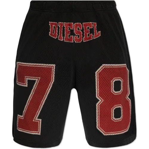 P-Tain-Short Shorts mit Logo , Herren, Größe: S - Diesel - Modalova