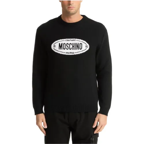 Abstrakter Logo-bestickter Pullover , Herren, Größe: M - Moschino - Modalova