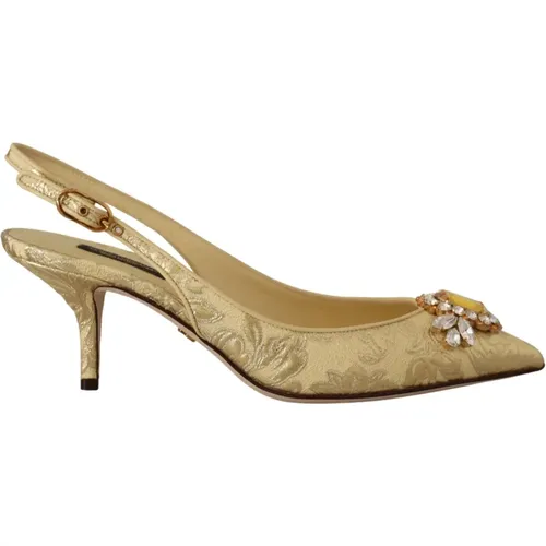 Luxury Crystal Slingback Heels , female, Sizes: 3 1/2 UK, 3 UK, 2 UK, 2 1/2 UK - Dolce & Gabbana - Modalova