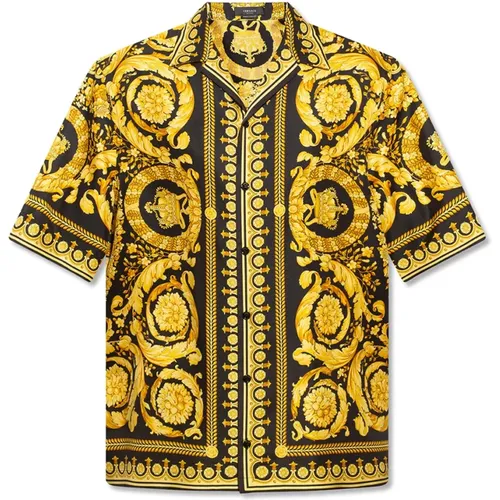 Silk shirt , male, Sizes: XL, L, M - Versace - Modalova