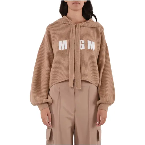 Kaschmir-Kapuzenpullover mit weiten Ärmeln , Damen, Größe: M - MSGM - Modalova