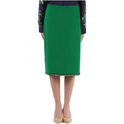 Cady Longuette Skirt with Applied Stones , female, Sizes: 2XL, XL, L - Elena Mirò - Modalova