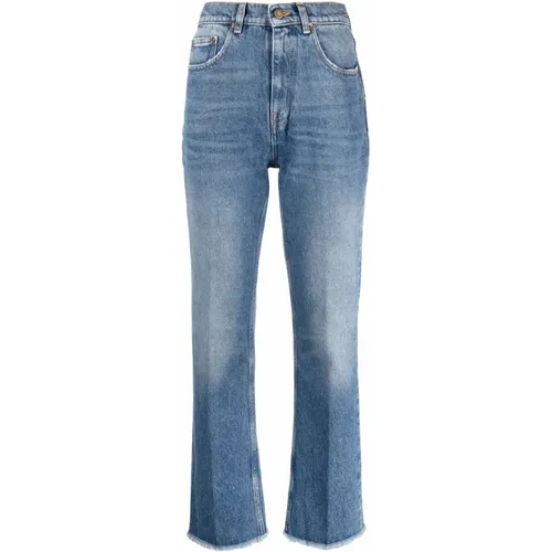 Blaue Cropped Jeans aus Denim , Damen, Größe: W27 - Golden Goose - Modalova