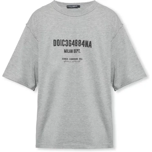 Printed T-shirt , male, Sizes: L, M, S - Dolce & Gabbana - Modalova