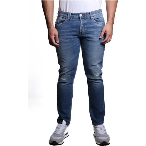 Blaue Baumwoll Elastan Jeans 441P510 Modell , Herren, Größe: L - Cycle - Modalova