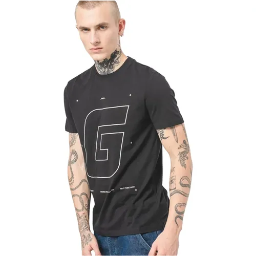 Baumwoll Logo Print T-Shirt , Herren, Größe: M - Guess - Modalova