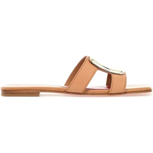 Leather Cut-Out Mules with Curved Buckle , female, Sizes: 5 UK, 6 UK - Roger Vivier - Modalova