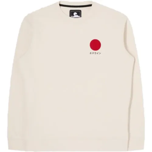 Japanischer Sun Sweatshirt Weiß , Herren, Größe: L - Edwin - Modalova