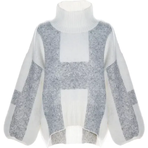 Hést, Oversized Offwhite Sweater mit H-Print , Damen, Größe: M - HÉST - Modalova