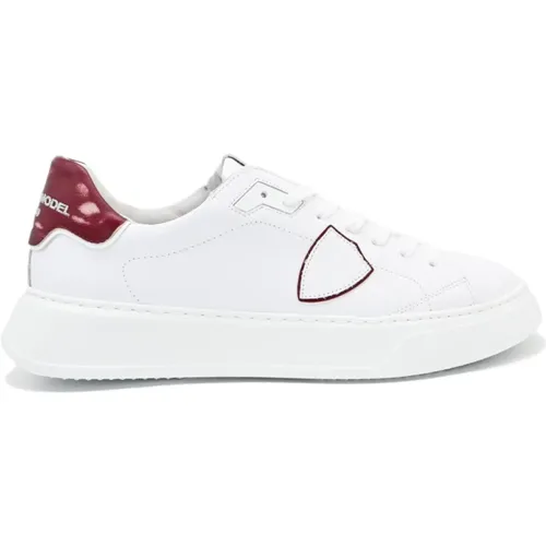 Vintage Temple Low Sneakers Bordeaux , male, Sizes: 10 UK, 8 UK, 7 UK - Philippe Model - Modalova