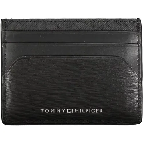 Schwarzes Leder Portemonnaie | To-32181 , Herren, Größe: ONE Size - Tommy Hilfiger - Modalova