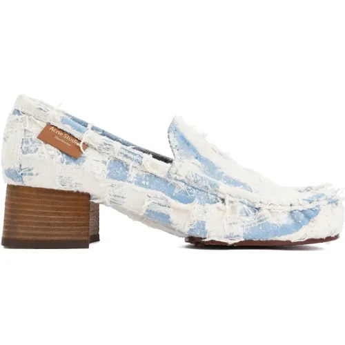Blue Cotton Loafers with Brown Details , female, Sizes: 7 UK, 3 UK - Acne Studios - Modalova