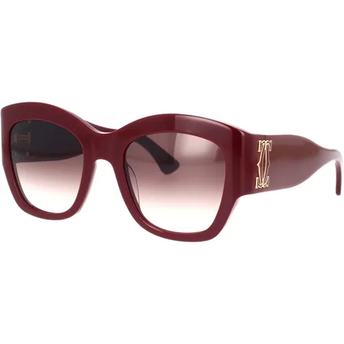 Womens Oversized Sunglasses Décor C , female, Sizes: 52 MM - Cartier - Modalova