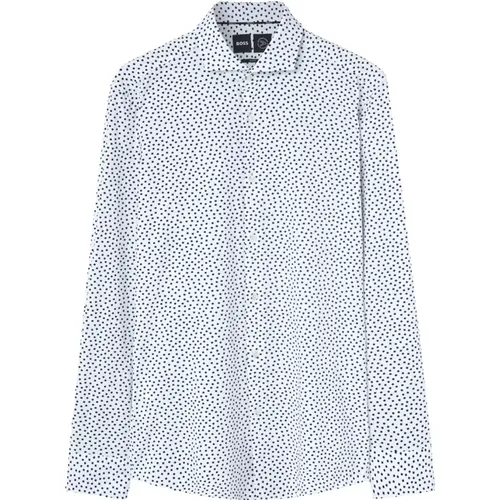 White Patterned Shirt , male, Sizes: L, M, 3XL - Boss - Modalova