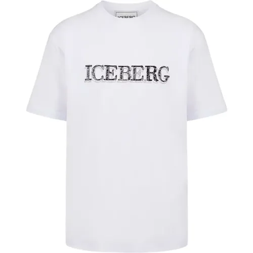 Weißes T-Shirt mit Logo,Schwarze T-Shirts,Hellgraue T-Shirts,Schwarzes T-Shirt mit Logo - Iceberg - Modalova